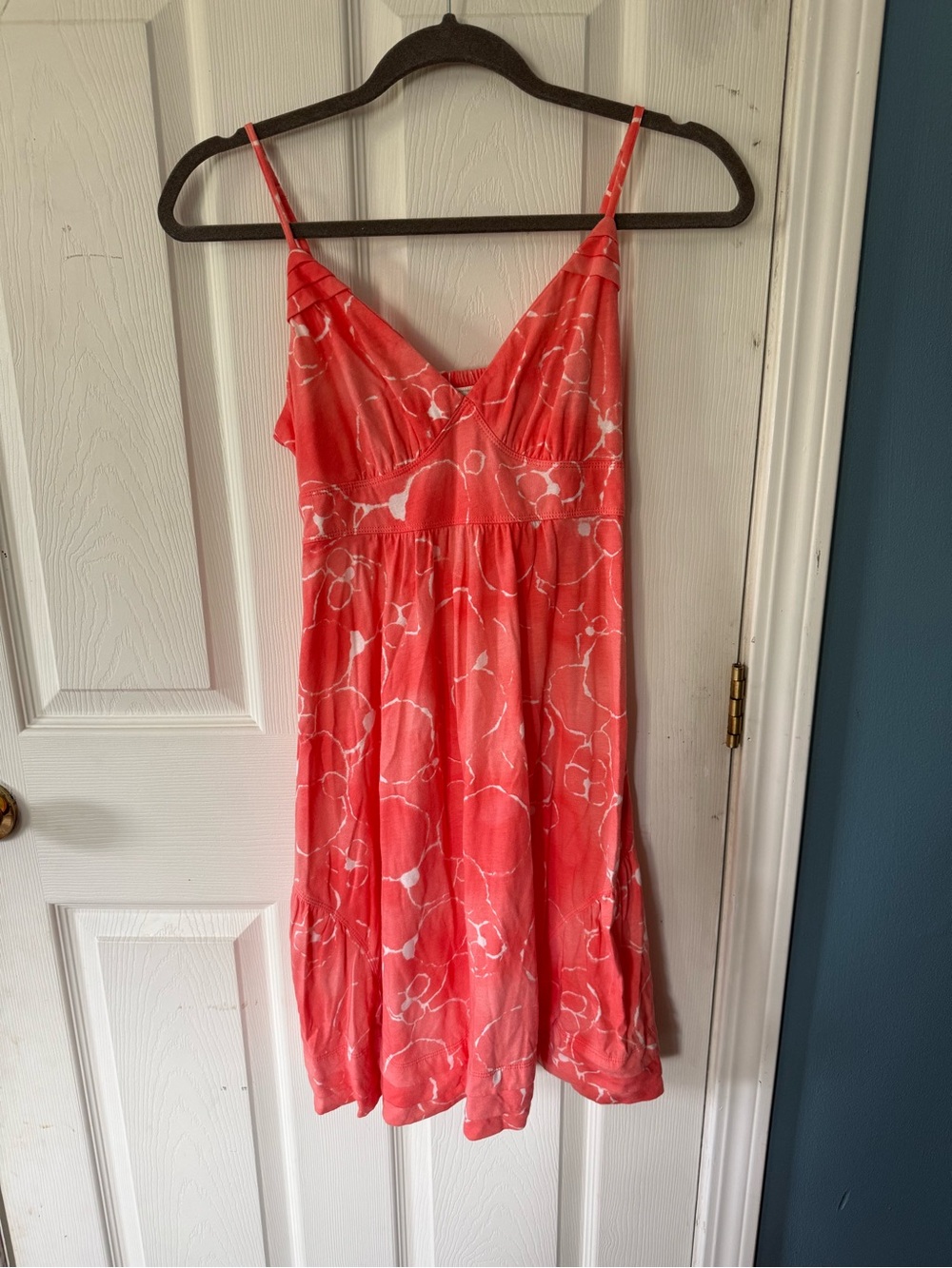 American Eagle Outfitters Coral & White Floral Slip Dress